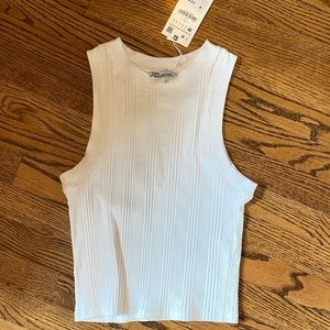 zara white tank top